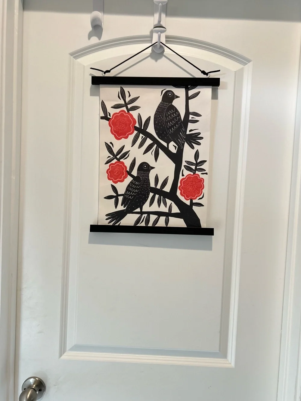 IKEA Wall Hanging Art bird flowers poppy roses nature apartment door dorm decor